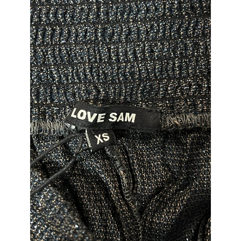 Anthropologie Love Sam Metallic Joggers Pull On Black Pants Balloon NWT XS - Picture 5 of 7